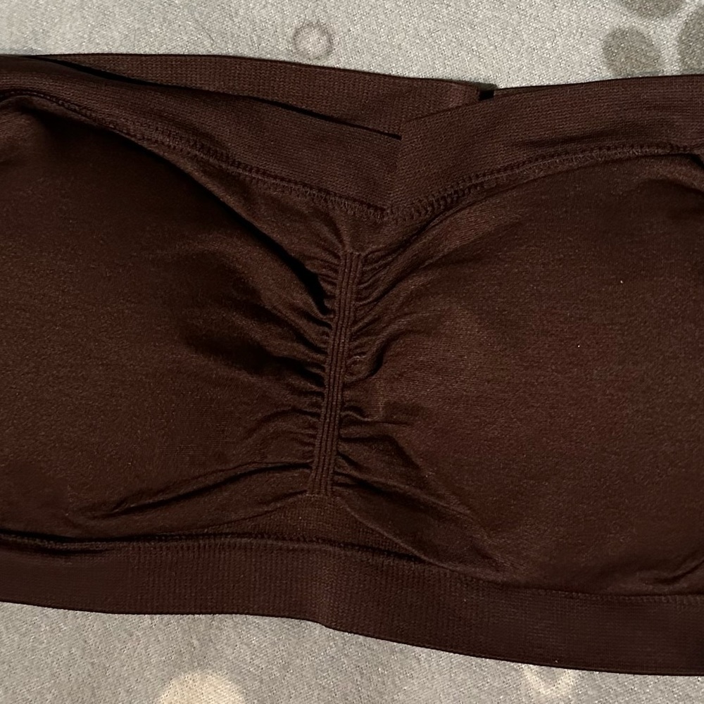Strapless Padded Tube Top Bra - Brown